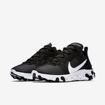 Nike React Element 55 - Férfi Utcai Cipő - Fekete/Fehér